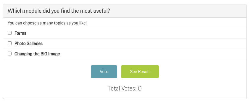 Poll Quiz Module