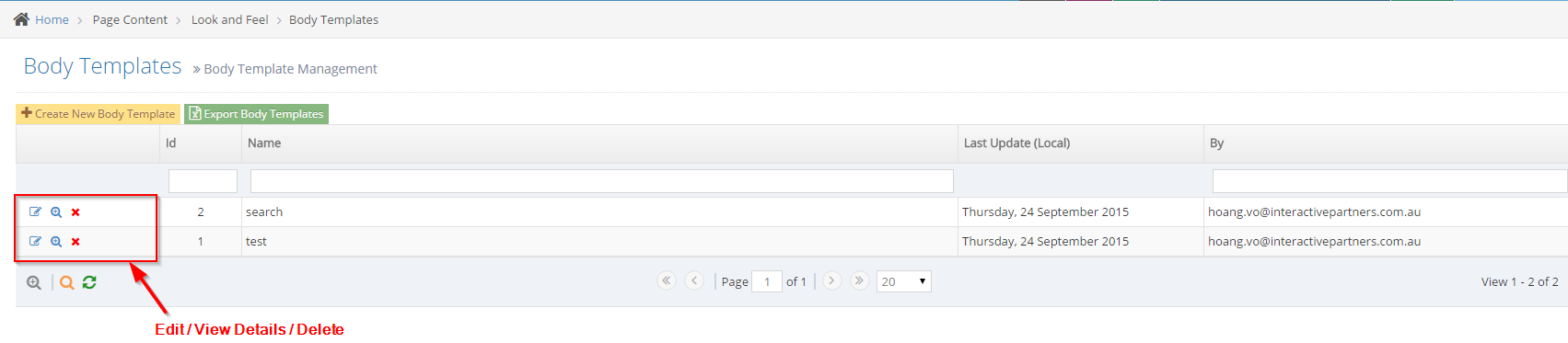 Using Body Templates