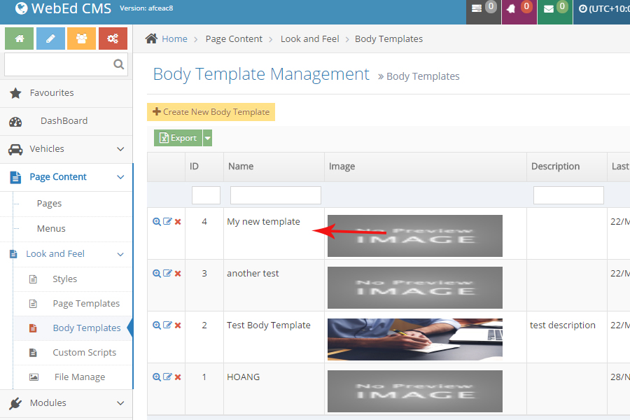 Using Body Templates