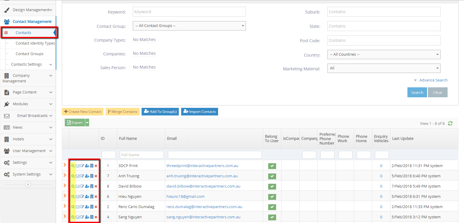 Contacts To Companies