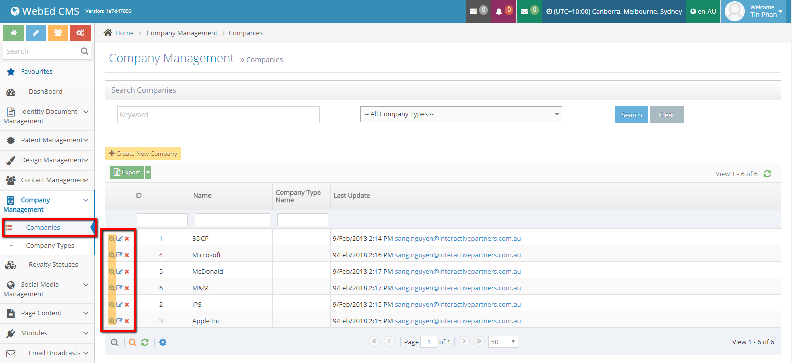 Contacts To Companies