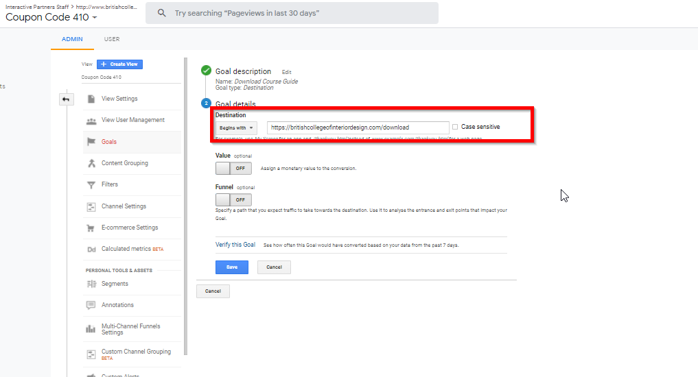 Managing Analytics Account