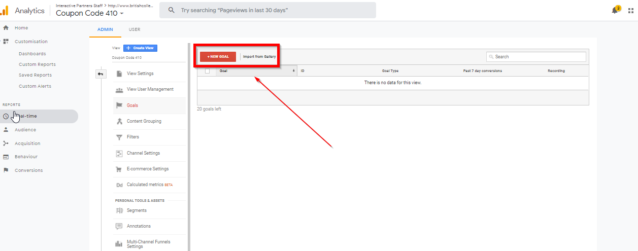 Managing Analytics Account