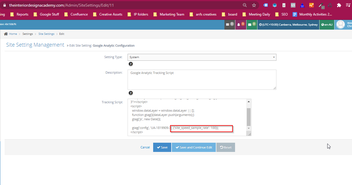 Managing Analytics Account