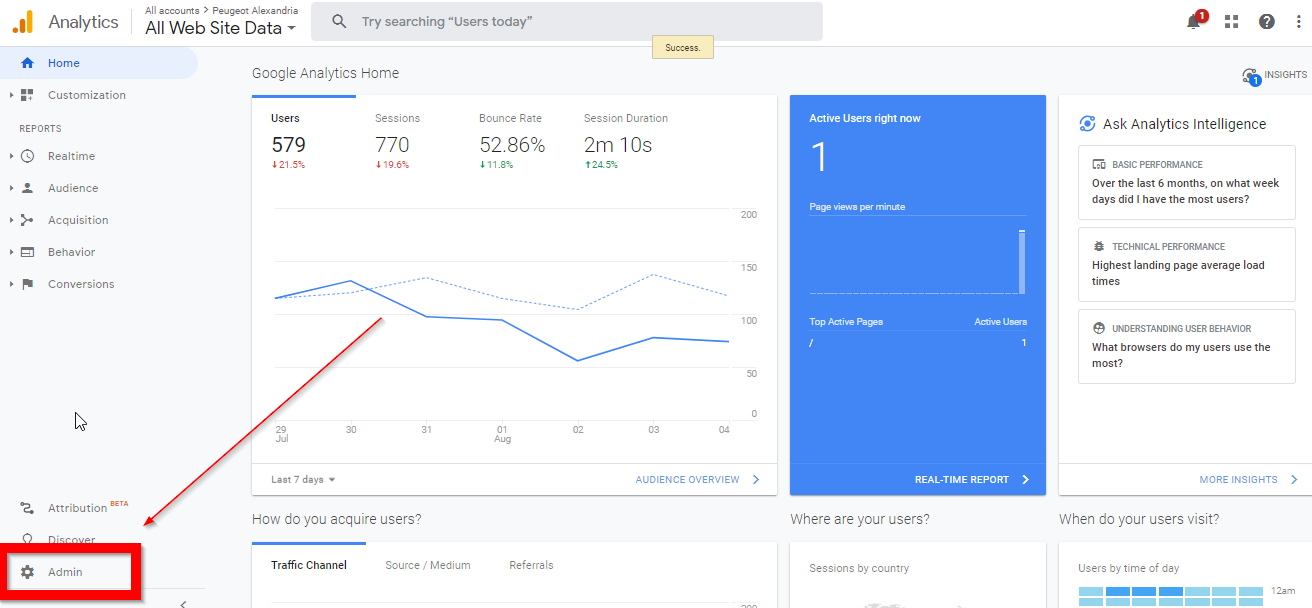 Managing Analytics Account