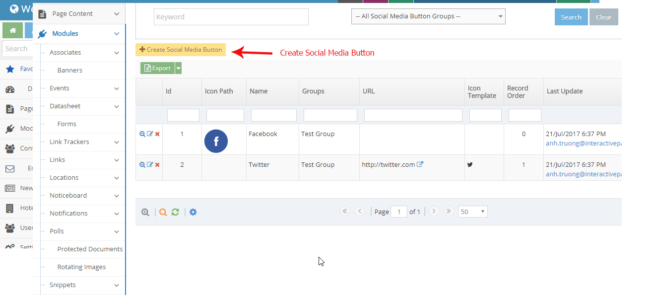 Social Media Buttons