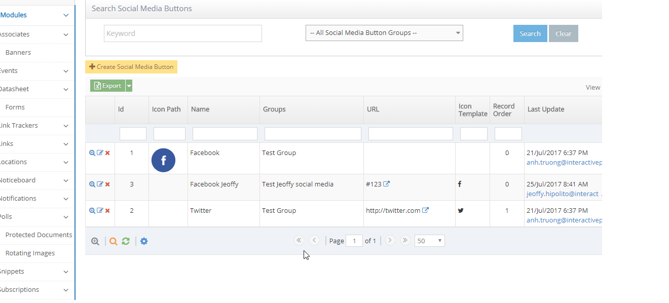 Social Media Buttons