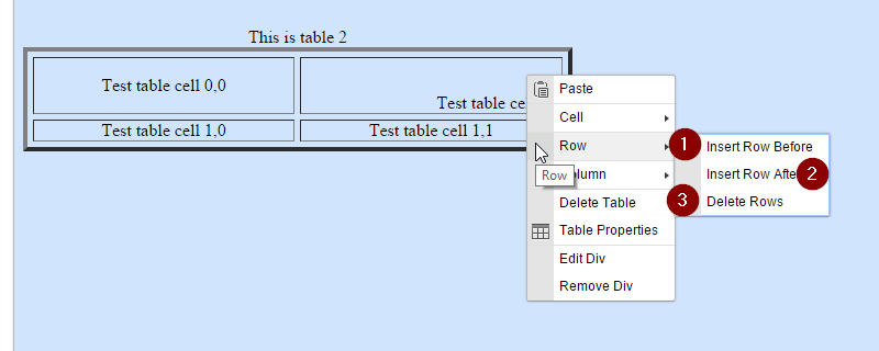Creating a table