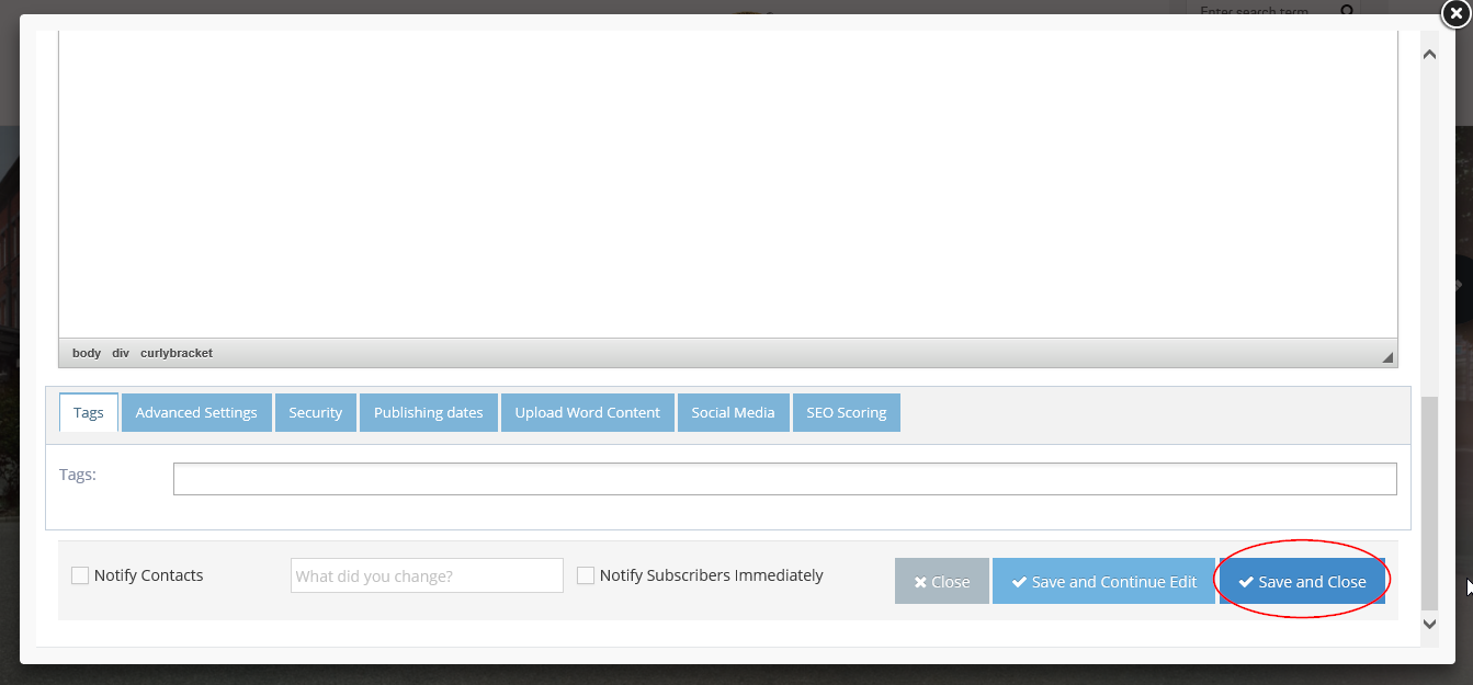 Inserting a form using Curly Bracket