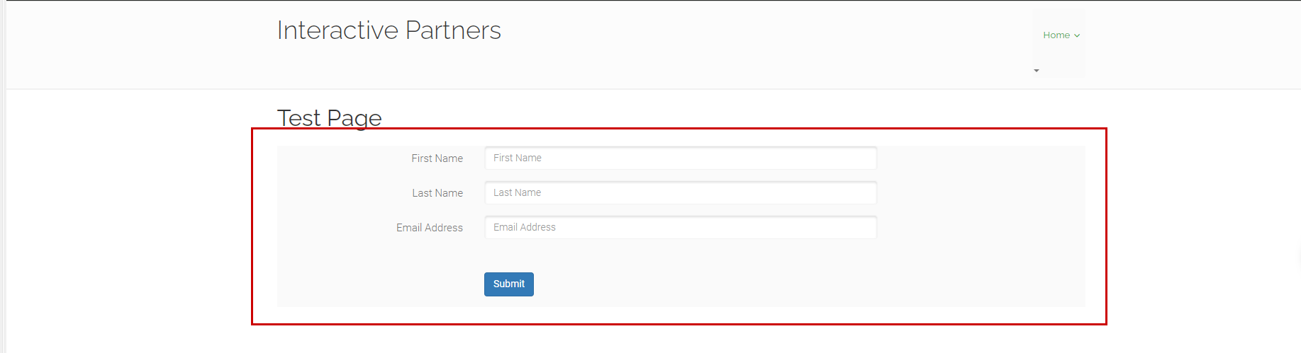 Inserting a form using Curly Bracket