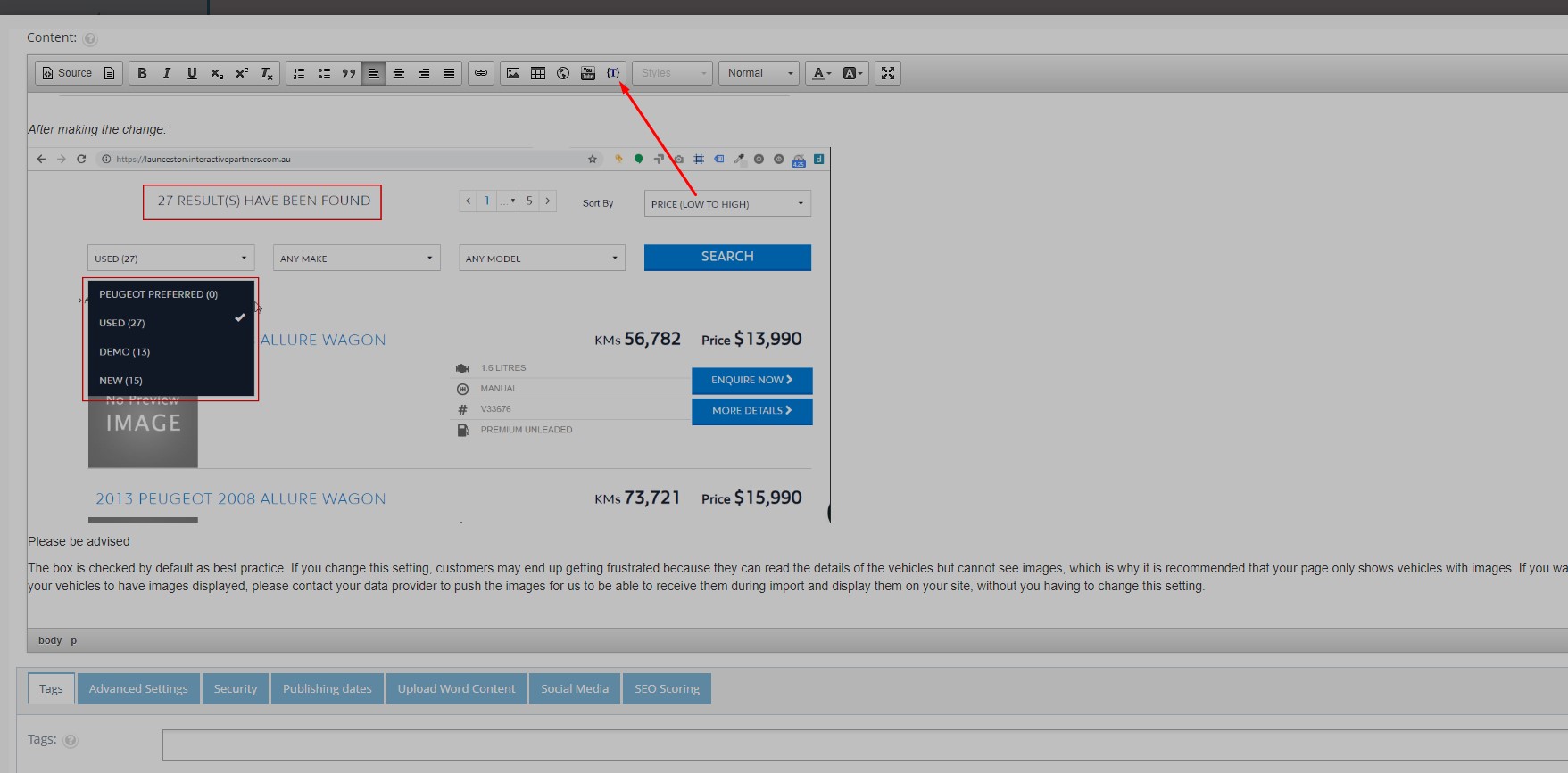 icon to find a Curly Bracket